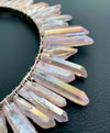 Pink Aura Clear Quartz Crown 👑 (silver)