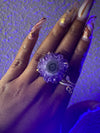 Gold Stalactite Amethyst Ring (Peace)