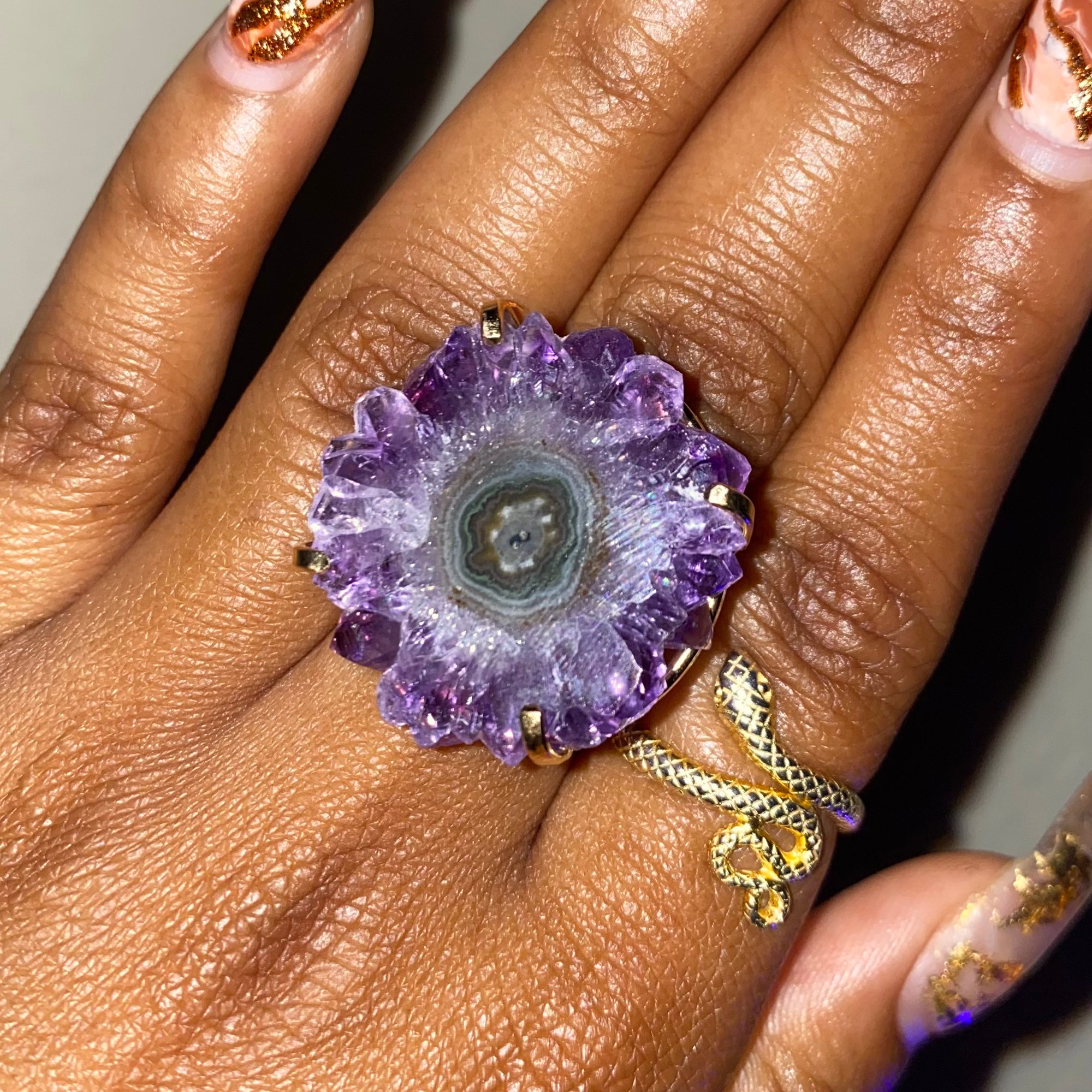 Amethyst on sale stalactite ring