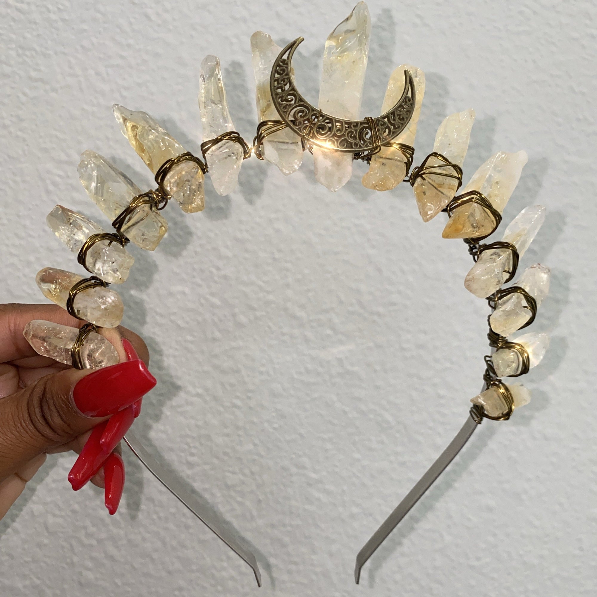 Citrine Crescent Moon Crown  (Prosperity)