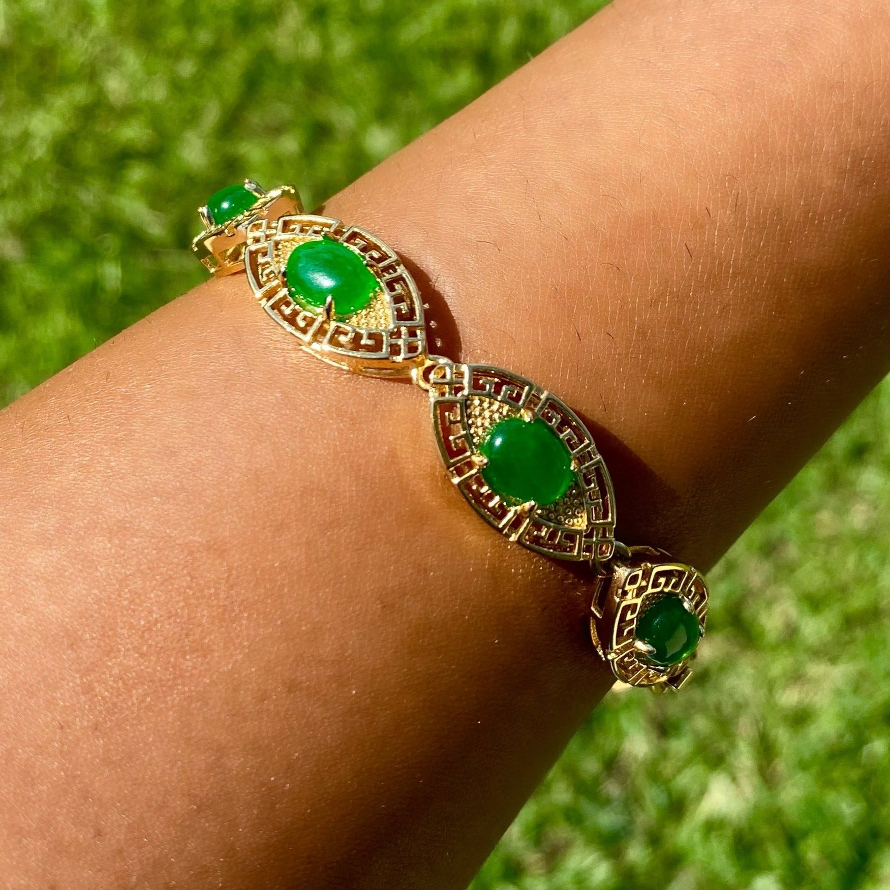 Gold Jade Bracelet (Wealth and Luck)